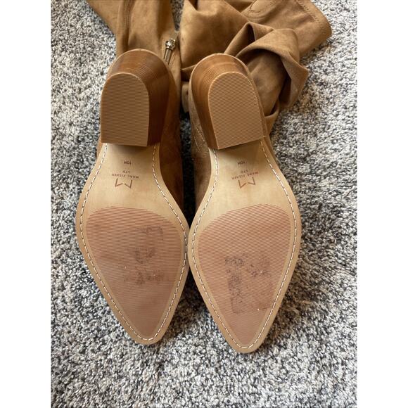 Marc Fisher Tan Faux Suede Over The Knee Boots Size 10 Slip-on - Picture 6 of 11